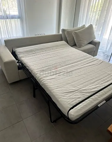 Light grey 3-seater sofa bed with mattress - good condition vimle