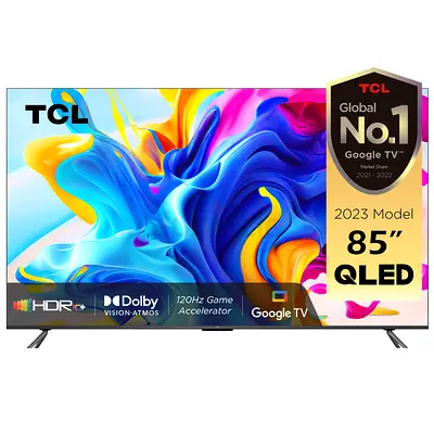 TCL 85 inch TV Smart QLED - 4K - 120Hz, 85C645