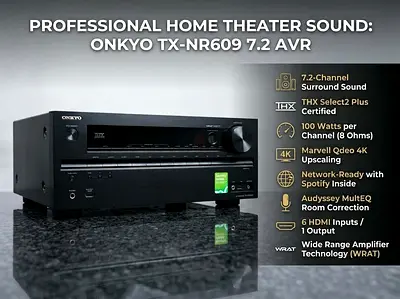 Onkyo TX-NR609 7.2 AVR Receiver - 100W per Channel, Network Ready