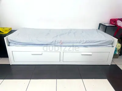 Ikea BRIMNES Day-bed frame with 2 drawers and mattress