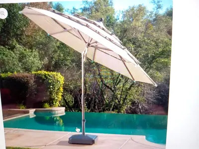 11ft Market Umbrella Cast Shale with Collar Tilt
