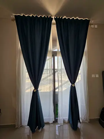 Annakajsa IKEA navy blue blackout curtains pair (145×300)