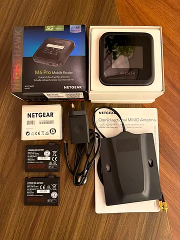 NETGEAR Nighthawk M6 Pro 5G WiFi 6E – Complete Bundle + Extra Battery + MIMO Antenna
