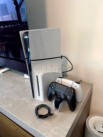 PlayStation 5 Console with DualSense Controllers and Stand - Good Condition