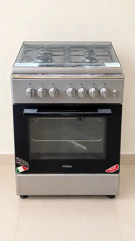 Haier Stainless Steel Gas Cooker with Oven - 4 Burners