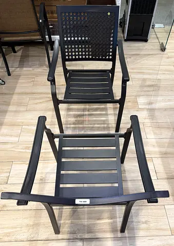 Stackable Metal Outdoor Dining Chair with Armrest