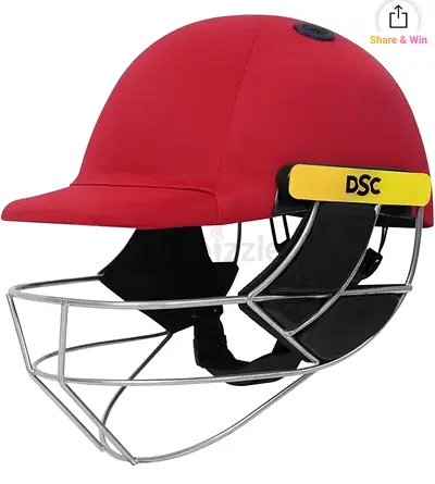 DSC Cricket Batting Helmet - Red, With Faceguard