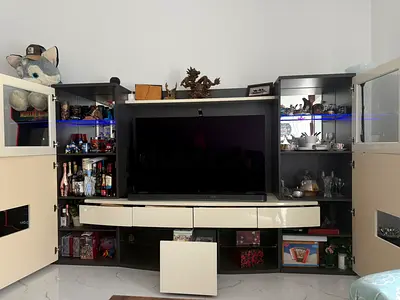 Modern large entertainment center / TV unit with storage cabinets