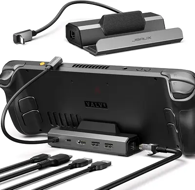 JSAUX 5-in-1 Docking Station for Steam Deck OLED 2023/ROG Ally/Legion Go, with HDMI 2.0 4K@120Hz