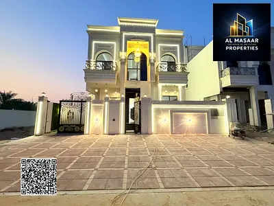Luxury villa, prime location, mall behind the villa, garden in front of the villa, registration fees included, two floors and a roof