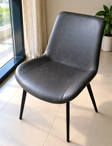 6 Grey Leather Dining Chairs