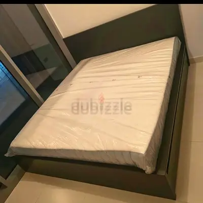 Ikea Queen size bed with mattress and storage drawers