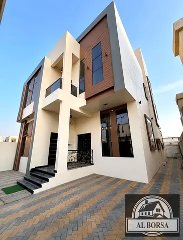 🏡✨ Luxury villa for rent in Al Zahia – Ajman ✨🏡 (Ground floor + First floor + Roof) consisting of 6 rooms with a majlis and a large family lounge
