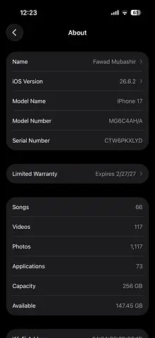 iPhone 17 - 256GB, Unlocked, very Good Condition