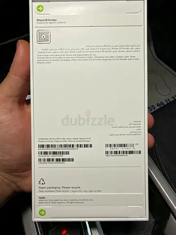 I phone 18 pro max 256 Silver Color