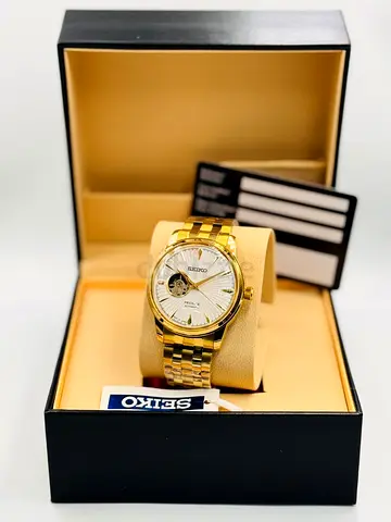 Seiko Presage Gold Automatic Men's Watch with Box