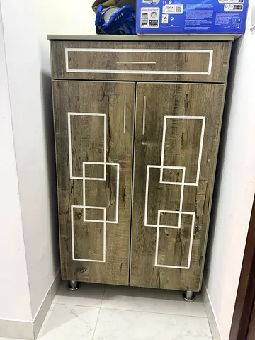 Wooden Shoe Cabinet with Doors – Holds Multiple Pairs, Good Condition . Customized build.
