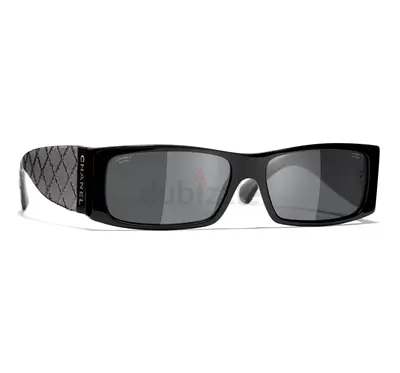 CHANEL Black Rectangle Sunglasses