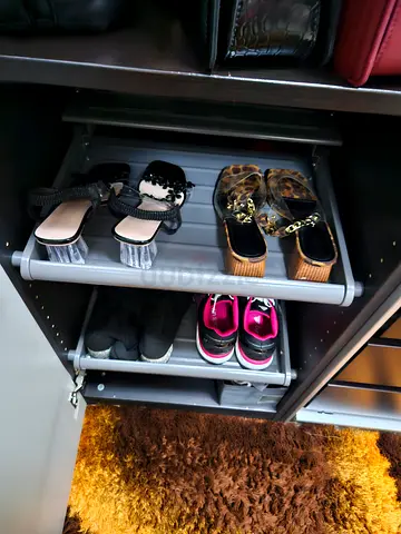 Tall Mirrored Shoe Cabinet with Full-Length Door - Black