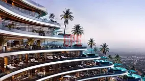 Majan Retail Shop | Binghatti Skyflame 1 | City & Pool Outlook