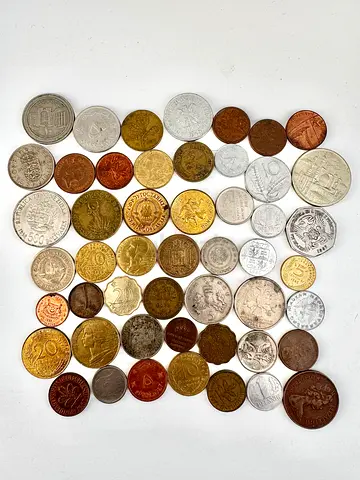 1950s-1990s World Coin Collection 50 pcs (old antique coins)