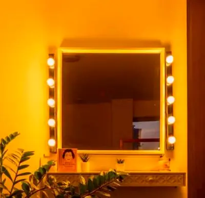 Mirror & Small Storage Shelf