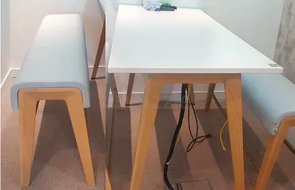 Meeting table and 2 benches