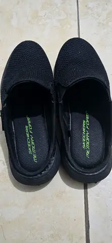 Black Skechers Slip-on Memory Foam Comfortable Flats, Size UK 7