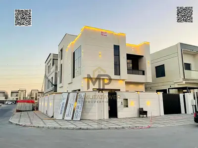 Distinctive villa for sale in Al Yasmeen, Ajman – Two floors plus a roof terrace. Strategically located on a corner plot; includes water, electricity,