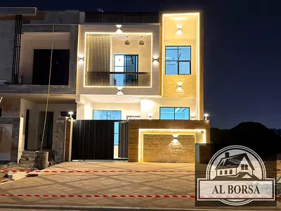 🏠للبيع فيلا في الياسيمن عجمان _ 4 غرف ماستر ومجلس وصاله _ بسعر شامل رسوم _ ( طابقين + روف ) موقع مميز بجانب حدبقه الحميديه والمسجد