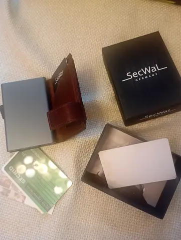 SecWal RFID Card Wallet with Leather Case and Box