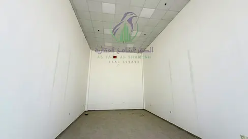 500 Sq. Ft. brand new shop in Al Sajaa, main road, glass frontage, first use, fully fitted, prime location, easy payments & truck access.