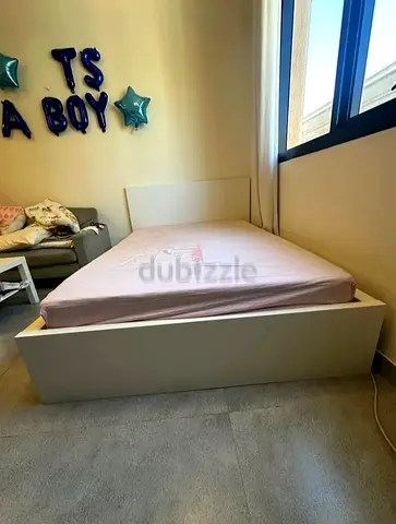 Ikea king size bed with mattress and storage drawers