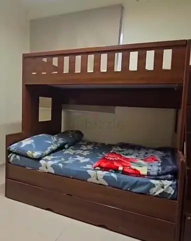 Solid Wood Bunk Bed with Storage Drawer - Good Condition