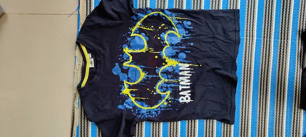 Batman logo kids t-shirt and pant set - navy blue, size kids