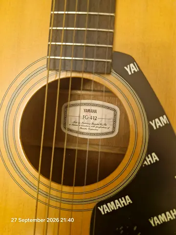 Yamaha FG-412 Acoustic Guitar (well-maintained) with Yamaha electronic tuner, and 2 belts