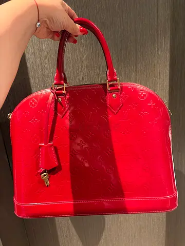 Red Louis Vuitton Vernis Alma PM handbag