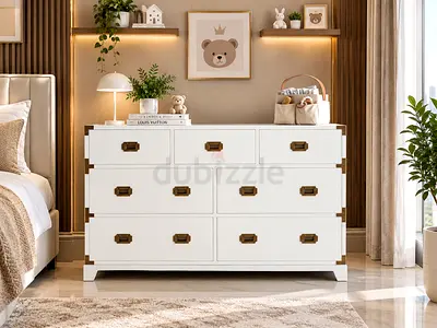 Crate and barrel White Campaign Wide Dresser