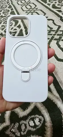 White iPhone silicone case with kickstand for iphone 15 pro max