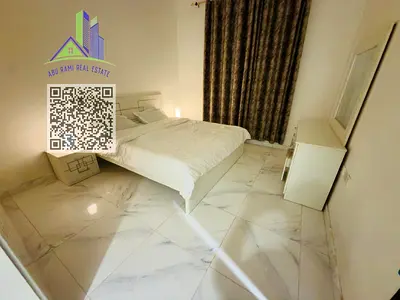 أرقى وأجمل شقة غرفة وصالة في الراشدية 3، فرش جديد بالكامل، حمامان، بلكونة، تكييف مركزي، وموقع حيوي مقابل حديقة الراشدية للسيدات وقريب من كورنيش عجمان.