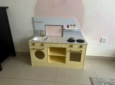 Wooden Play Kitchen Set with Sink, Stove and Oven - Good Condition
