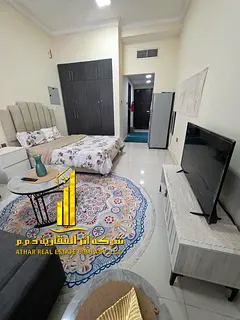 Luxury second-occupancy studio with separate kitchen and open view. Fully furnished. ✨ Ajman, Al M