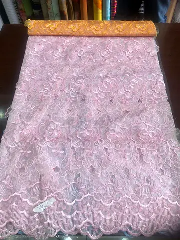 Pink Floral Lace Fabric Roll — Ready to Use