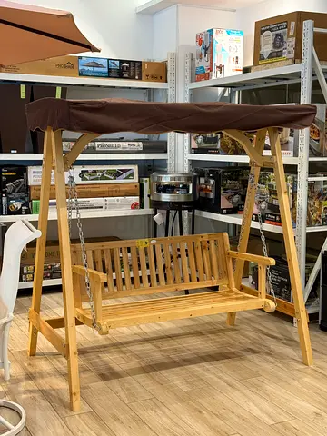 2-Person Natural Wood Patio Swing