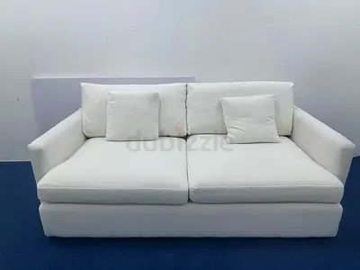 Crate and barrel white color sofa