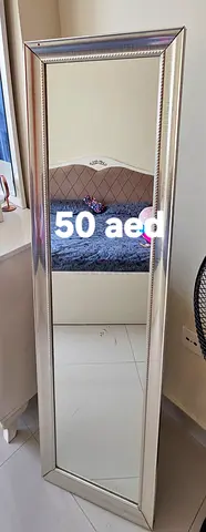 Full-length Silver Framed Standing Mirror - 50 AED