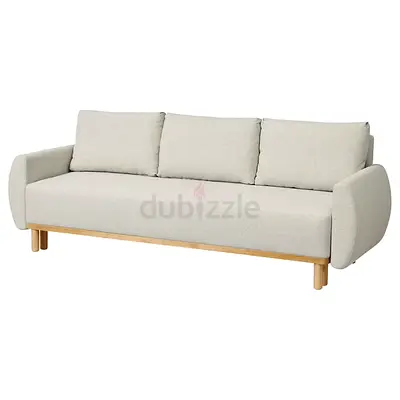 IKEA GRUNNARP 3-Seater Sofa Bed with Storage – Beige