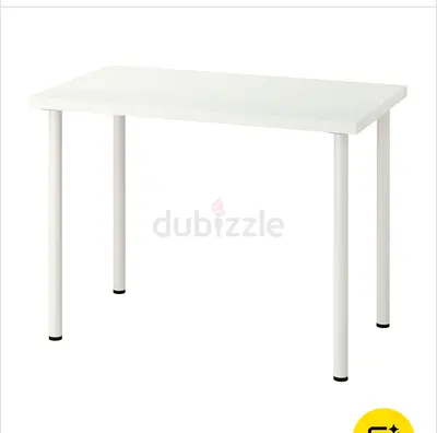 Simple White Rectangular Dining/Study Table - 4 Legs