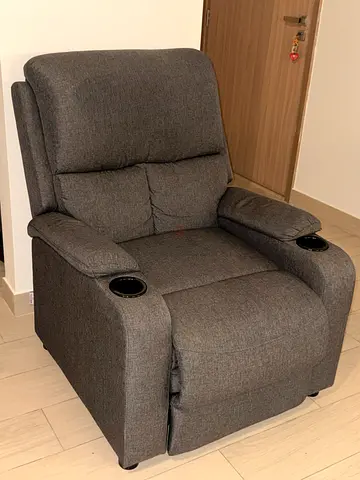 Grey Fabric Recliner Armchair- Non negotiable Comfortable Single Seater dark gray 3 months use only