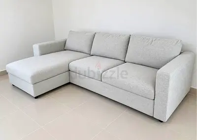 L-shaped 3-seater sofa with chaise good condition vimle